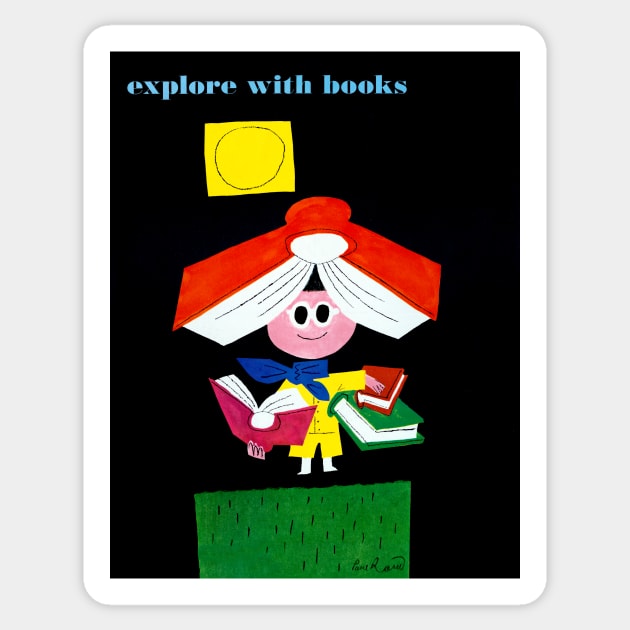 Explore With Books! Paul Rand Sticker by rocketshipretro